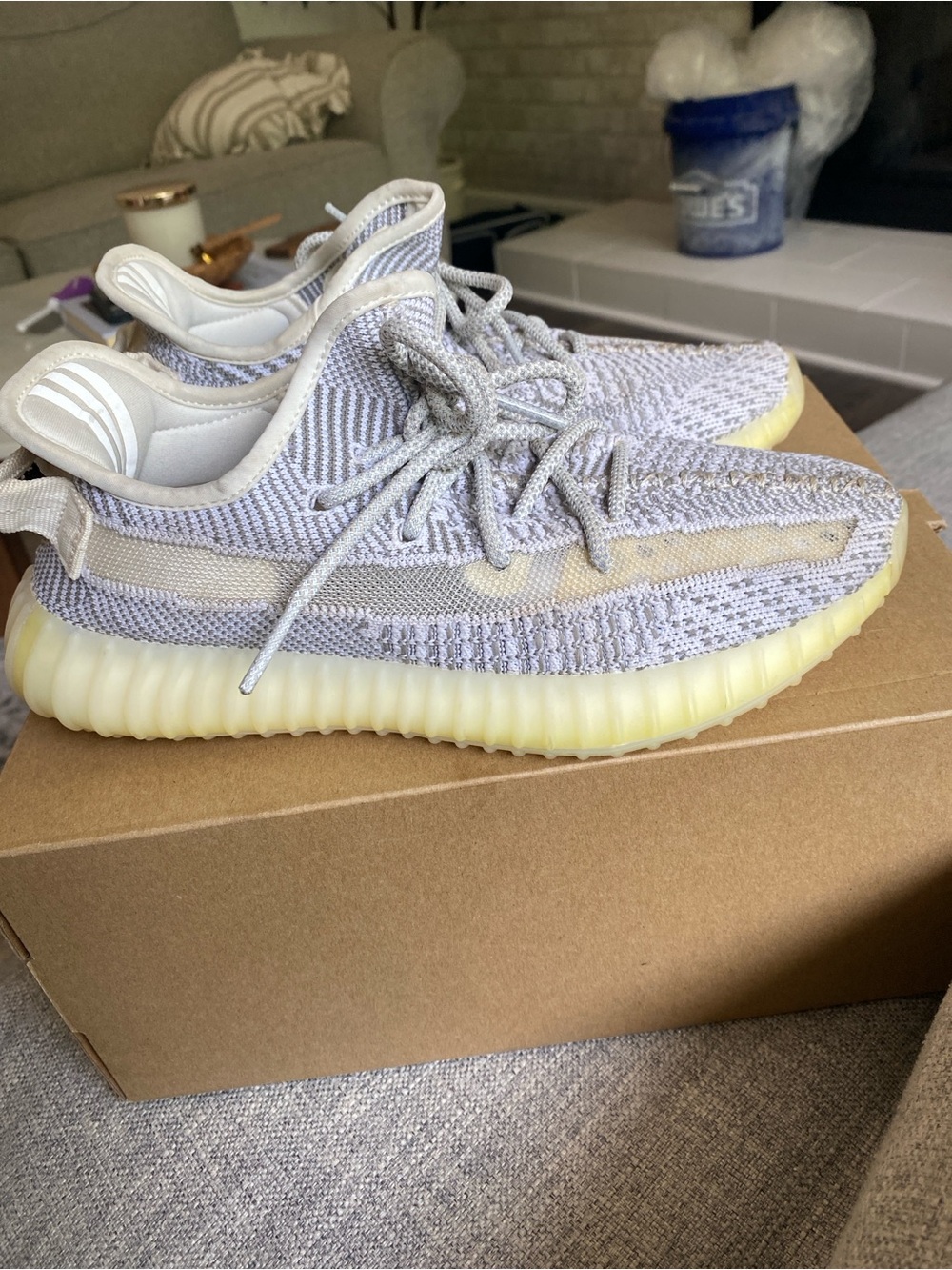 Adidas Yeezy Boost 350 V2 Light Gray Knit with Pale Yellow Sole